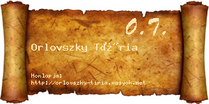 Orlovszky Tíria névjegykártya